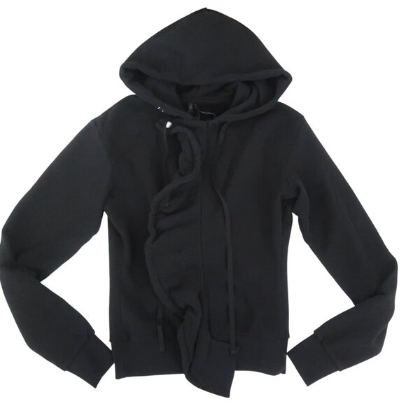 UNRAVEL PROJECT Ben Taverniti Ruffle Front zip Hoodie NWT sz XS - Picture 3 of 8